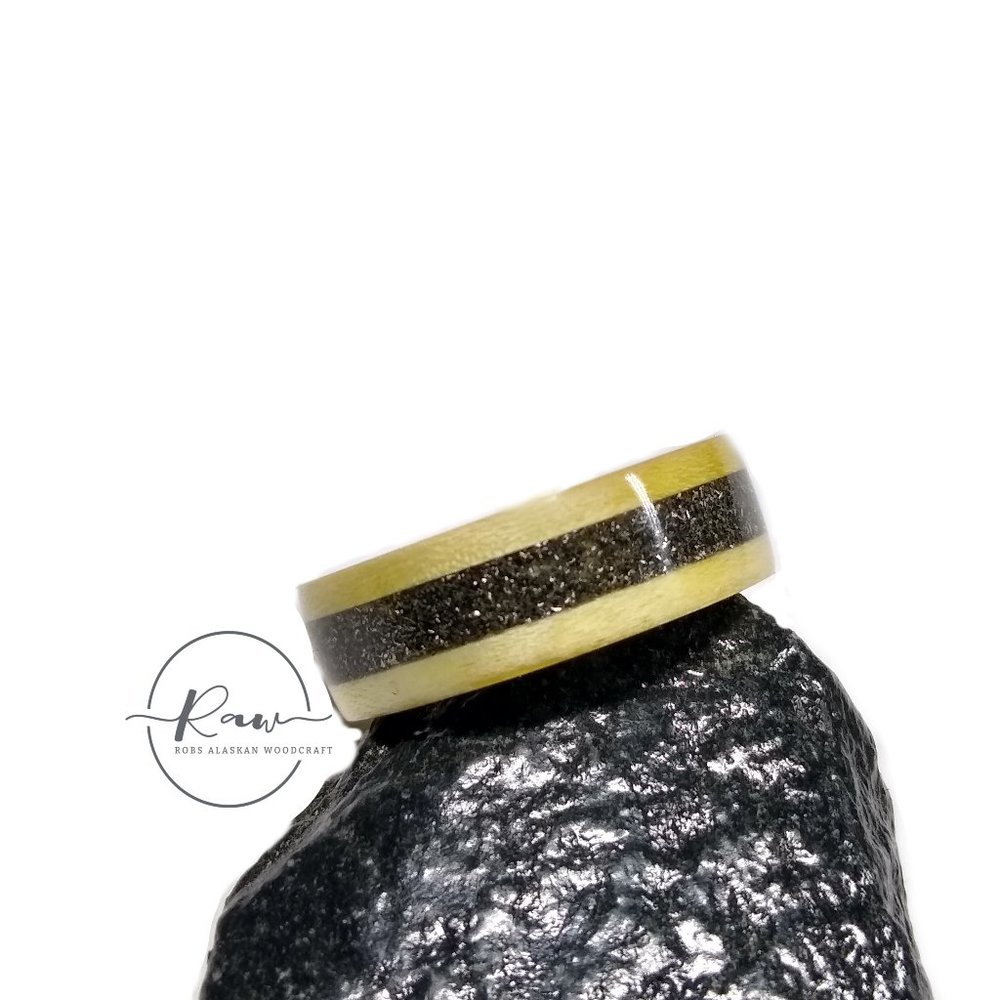 Sycamore and Steel Bentwood Ring